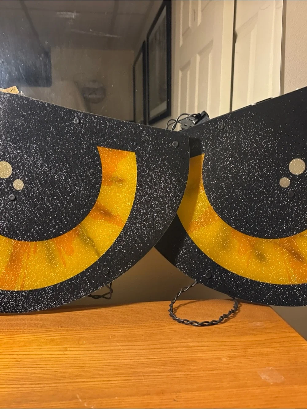 Yellow Lighted Eyes - 2 Piece Indoor/Outdoor Accent